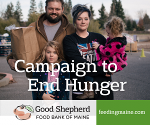 Family, father, mother, two young children, Campaign to End Hunger Good Shepherd Food Bank feedingmaine.org