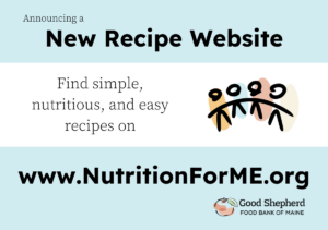 Banner announcing new recipe website launch - www.NutritionForME.org