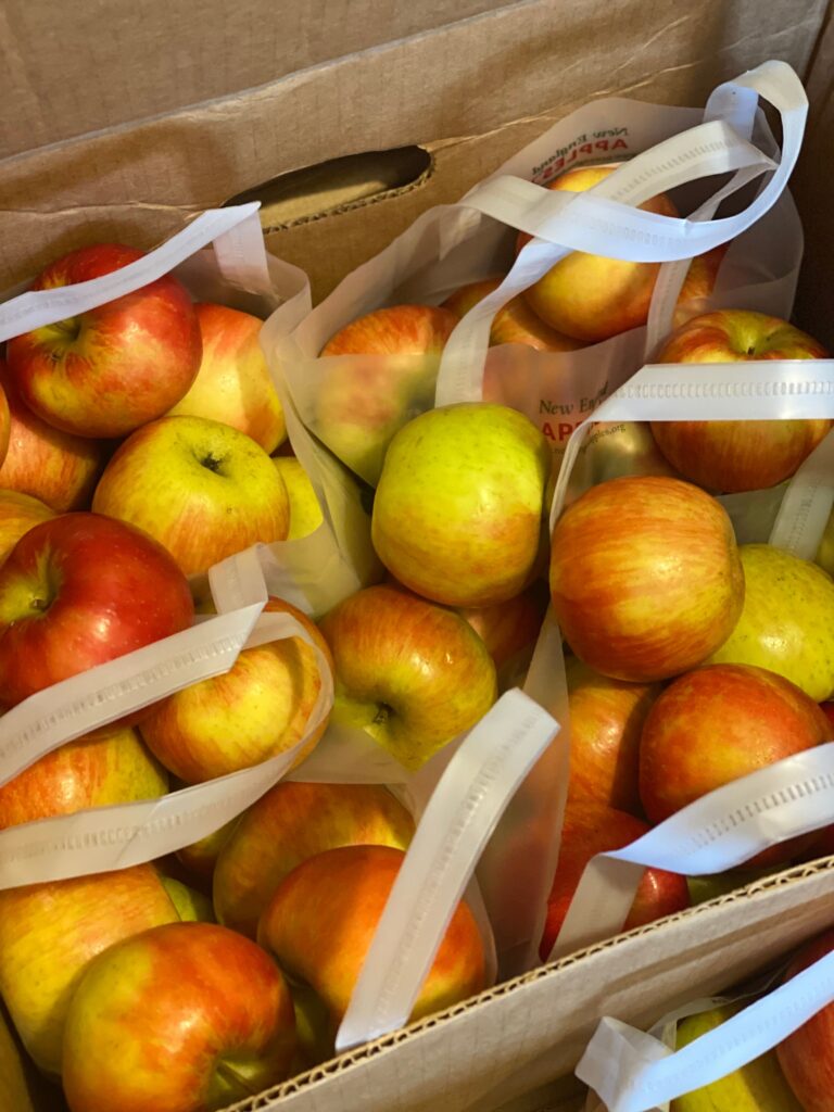 Bags of apples