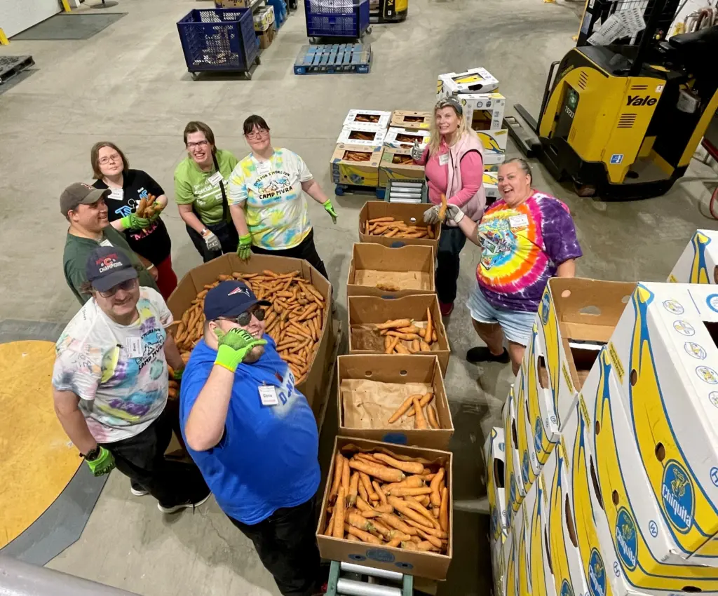 Volunteers at the Hampden Distribution Center.