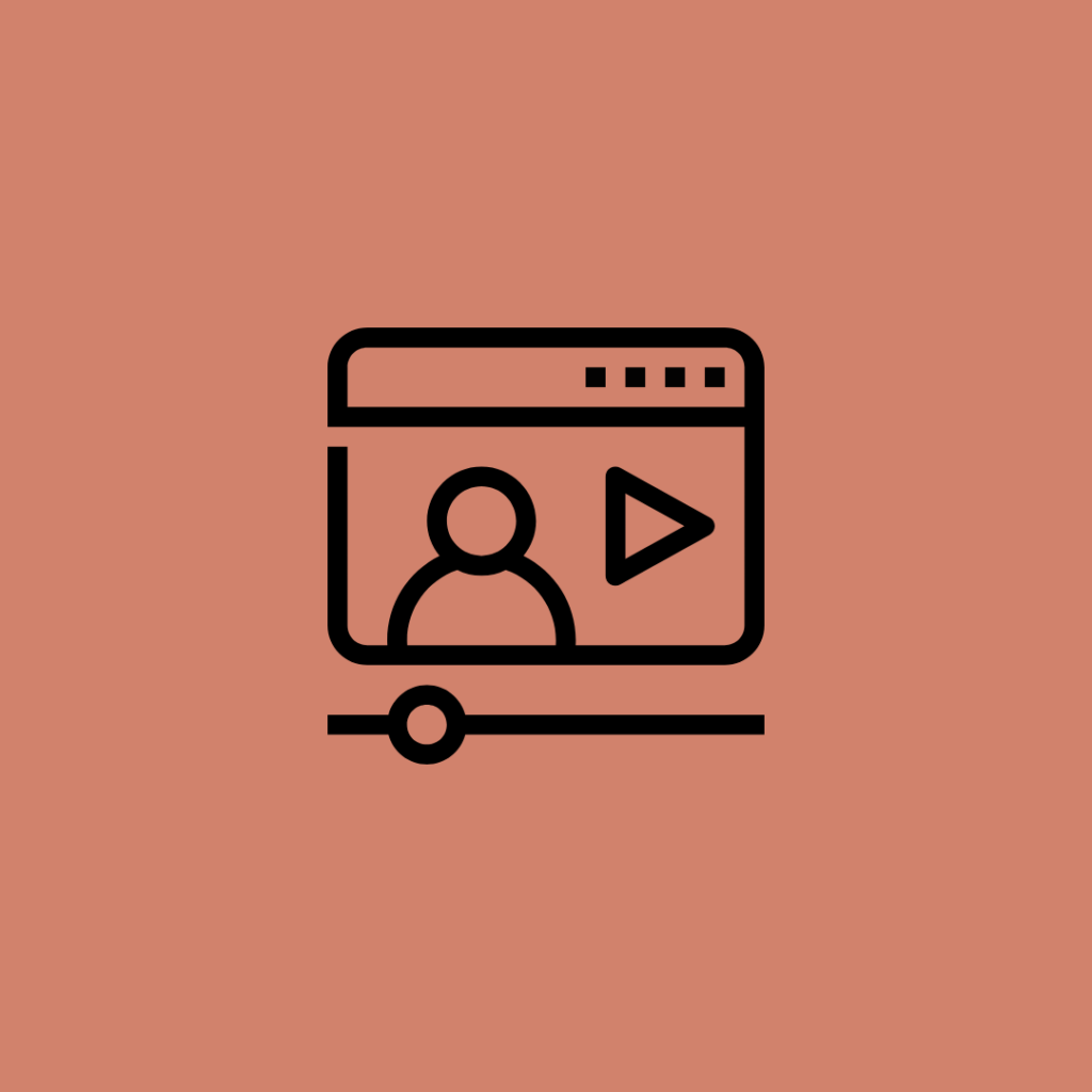 Video tutorial drawing/icon on salmon background